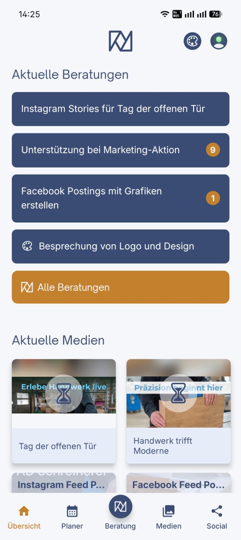 Screenshot der Narraflix App für KI Social Media Marketing für kleine Unternehmen