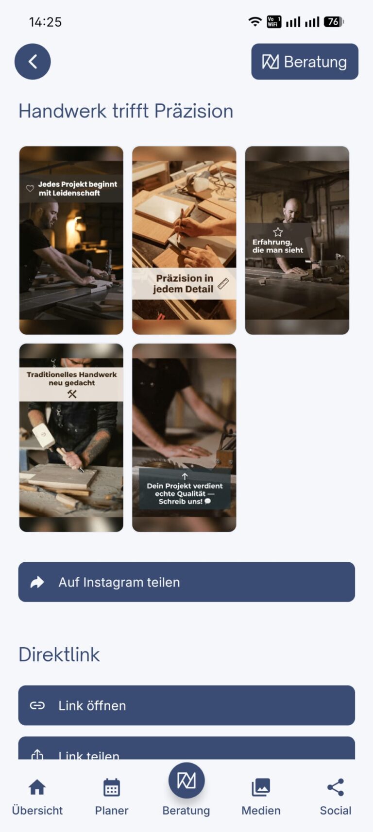 Screenshot der Narraflix App für KI Social Media Marketing für kleine Unternehmen